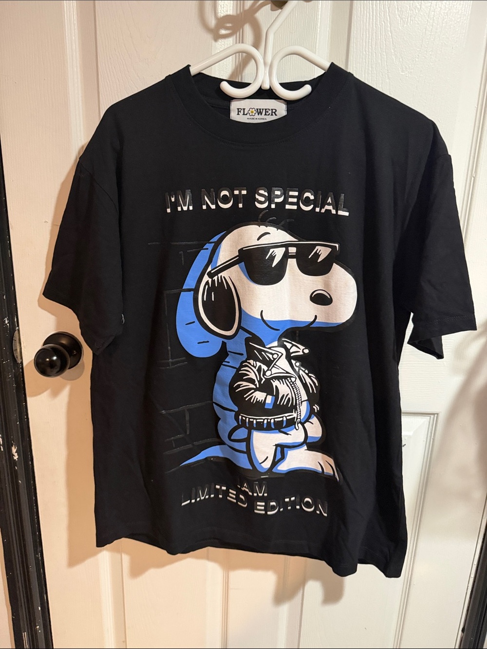 Black T‑Shirt with Multi‑Color Snoopy Pop Art Grid